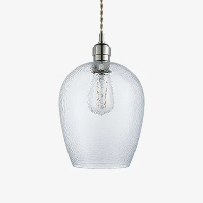 Cult Furniture £10  Off  Carly Glass Pendant Light, Rippled Glass
