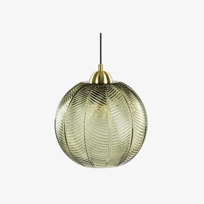 Cult Furniture Calla Pendant Light, Green & Brass