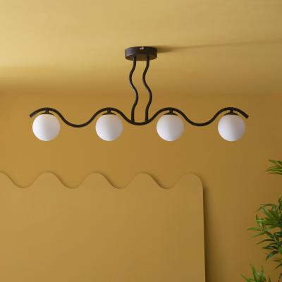 Dunelm Wiggle 4 Light Dimmable Semi Flush Ceiling Fitting Black