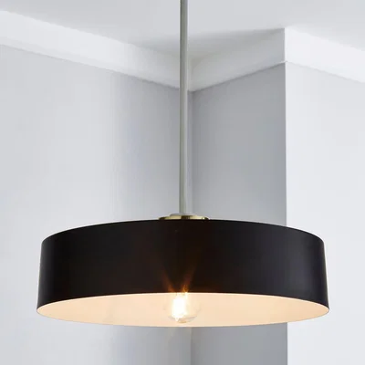 Dunelm Bobby Flat Pendant Shade Black