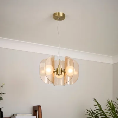 Dunelm Curve 3 Light Adjustable Pendant Light