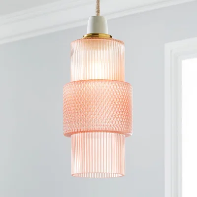 Dunelm Elena Easy Fit Pendant Shade Pink