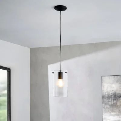 Dunelm Sterling Ribbed Adjustable Pendant Light