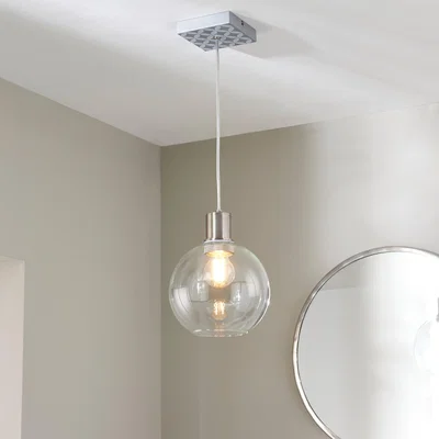 Dunelm Geometric Tile 1 Light Pendant Ceiling Fitting Grey
