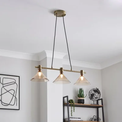 Dunelm Morgan 3 Light Adjustable Diner Ceiling Light