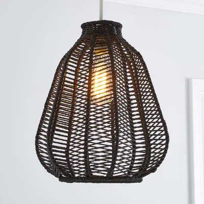 Dunelm Kylo Woven String Easy Fit Pendant Charcoal