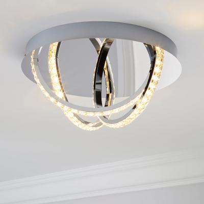 Dunelm Serena 3 Light Integrated LED Hoops Flush Ceiling Fitting Silver