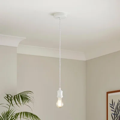 Dunelm Charlie Industrial Pendant Flex Ceiling Light White