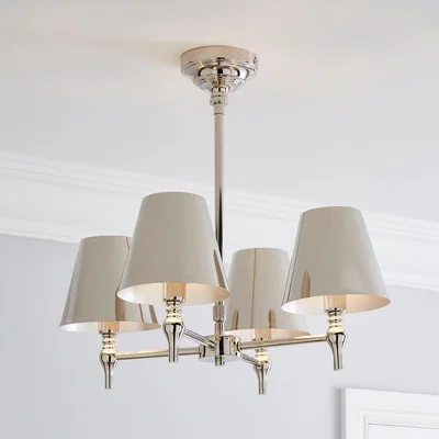 Dunelm Dorma Bedford 4 Light Polished Nickel Ceiling Fitting Silver