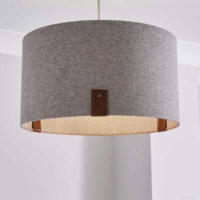 Dunelm Dorrian 40cm Drum Shade Grey