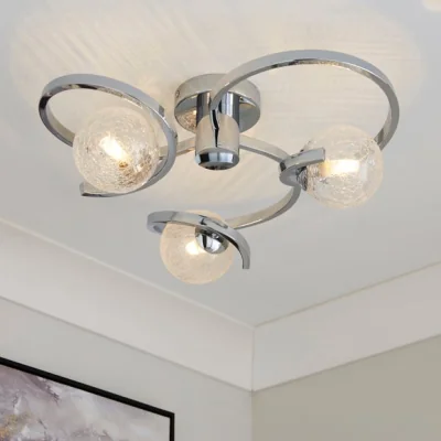 Dunelm Penny 3 Light Semi Flush Ceiling Light
