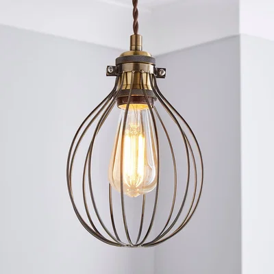 Dunelm Charlie Industrial Bulb Cage Brown