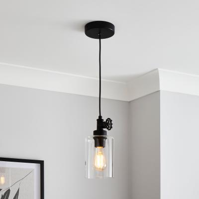 Dunelm Bates 1 Light Ceiling Fitting Industrial Black