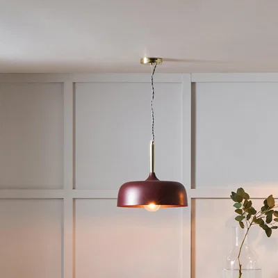 Dunelm Anke Domed Metal Pendant Mulberry (Red)