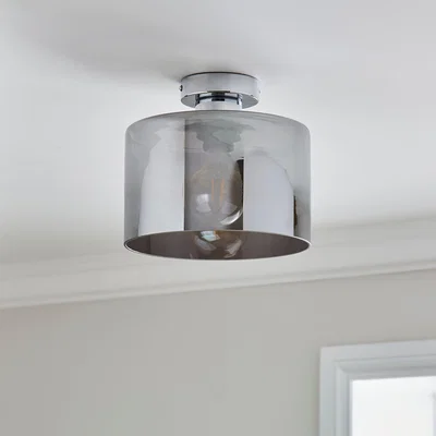 Dunelm Erin Flush Ceiling Light Silver
