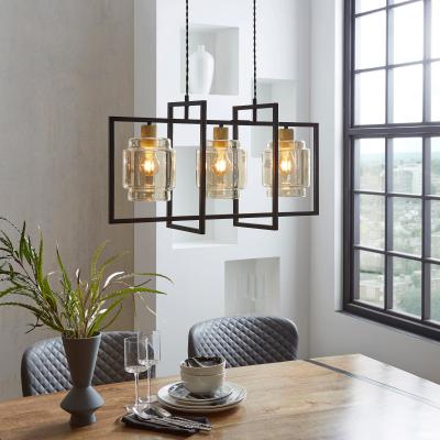 Dunelm Seattle Industrial Bar Ceiling Light Black