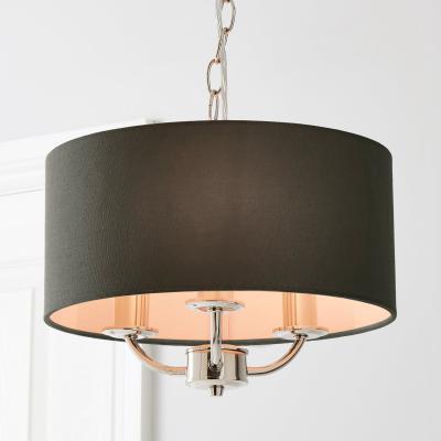 Dunelm Preston Nickel Charcoal 3 Light Pendant Fitting Charcoal