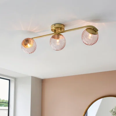Dunelm Marie 3 Light Spotlight Bar Pink