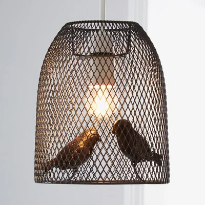 Dunelm Livry Bird Grey Easy Fit Pendant Grey