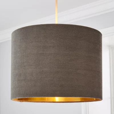 Dunelm Grey Santos Velvet Corduroy Shade Grey