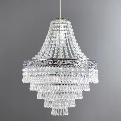 Dunelm Blenheim 47cm Chandelier Easy Fit Pendant Silver