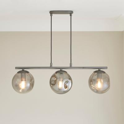 Dunelm Alexis Smoked 3 Light Diner Ceiling Fitting Grey