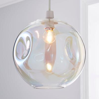 Dunelm Alexis Glass Easy-Fit Pendant 25cm Silver