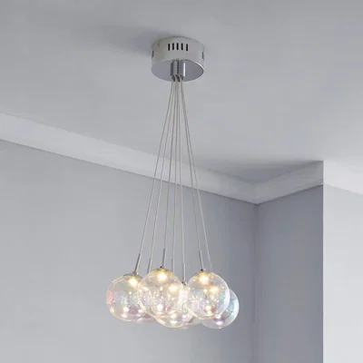 Dunelm Elmira 7 Light Bubble Glass Cluster Ceiling Fitting Silver