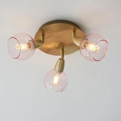 Dunelm Tia 3 Light Spotlight Pink
