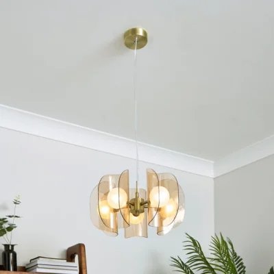 Dunelm Curve 5 Light Adjustable Pendant Light