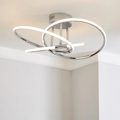 Dunelm Rhona LED Flush Ceiling Fitting Chrome