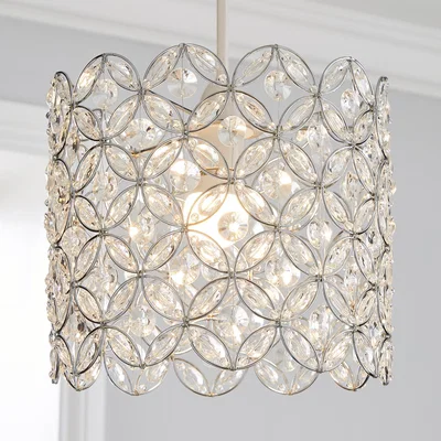 Dunelm Arden Floral Chrome Easy Fit Pendant Chrome