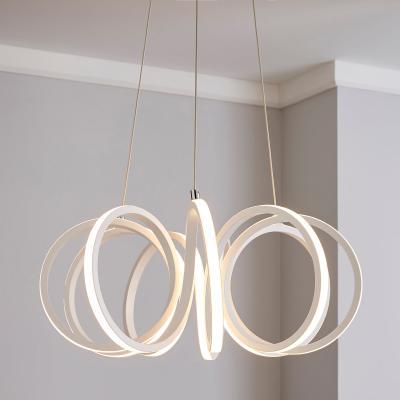 Dunelm Harper Integrated LED Swirl White Ceiling Fitting White