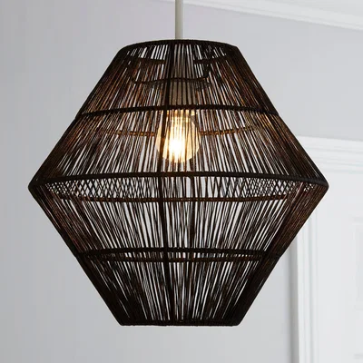 Dunelm Elements Doria String Black Easy Fit Pendant Black