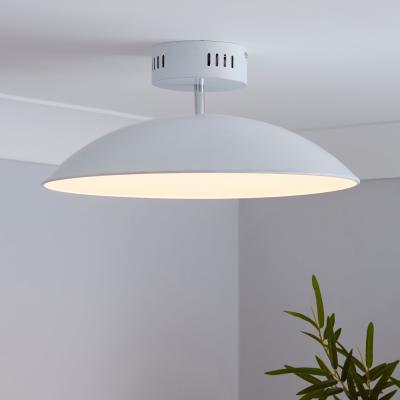 Dunelm Usk White Semi-Flush Ceiling Fitting White