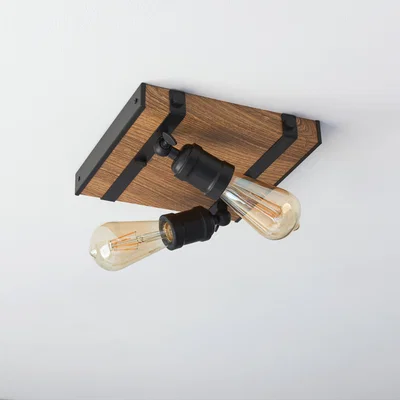 Dunelm Fulton 2 Light Dimmable Bathroom Flush Ceiling Light Black