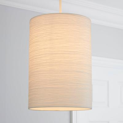 Dunelm Taora Paper 20cm Cylinder White Shade Cream