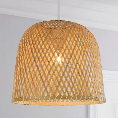 Dunelm Leena Bamboo Easy Fit Pendant Brown