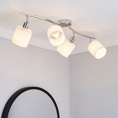 Dunelm Elva 4 Light White Spotlight Bar Silver