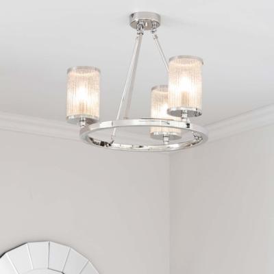 Dunelm Return - Vogue Easton Ribbed Glass Semi Flush Ceiling Light