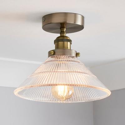Dunelm Return - Logan Glass Satin Nickel Semi Flush Ceiling Light