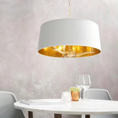 Dunelm Vogue Elijah Traditional 3 Light Pendant Light Gold