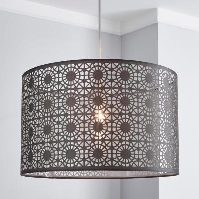 Dunelm Arlo 40cm Grey Drum Shade Grey