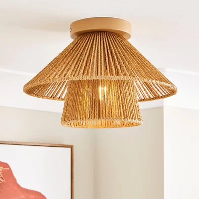 Dunelm Kabir String Tiered Semi Flush Fitting Brown