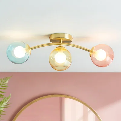 Dunelm Eliza 3 Light Bathroom Flush Ceiling Light