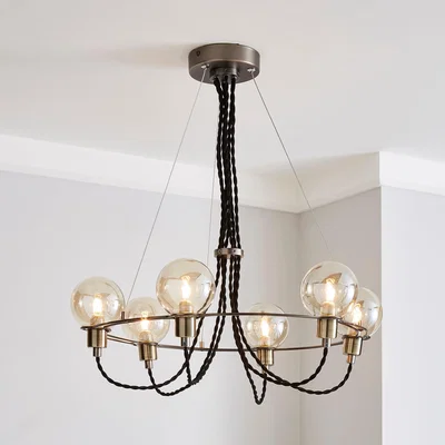 Dunelm Aurelia 6 Light Cluster Ceiling Fitting Grey Brown