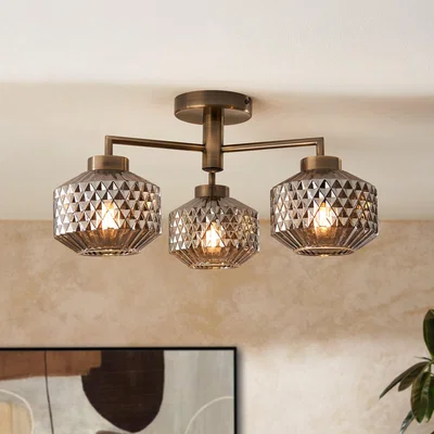 Dunelm Abingdon 3 Light Semi Flush Ceiling Light
