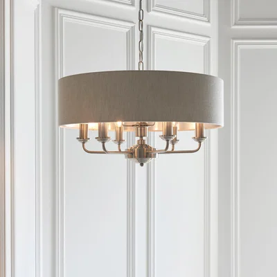 Dunelm Vogue Sandringham 6 Light Pendant Light Chrome
