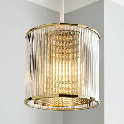 Dunelm Kruze Glass Easy Fit Pendant Gold