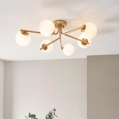 Dunelm Vogue Arlo 6 Light Semi Flush Ceiling Light